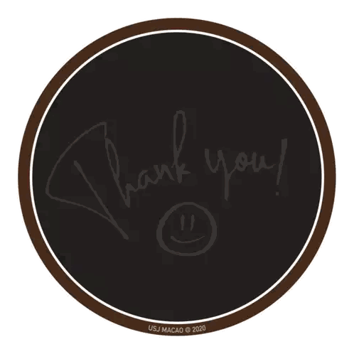 Thank You Neon Sign With Smiley Faces Sticker