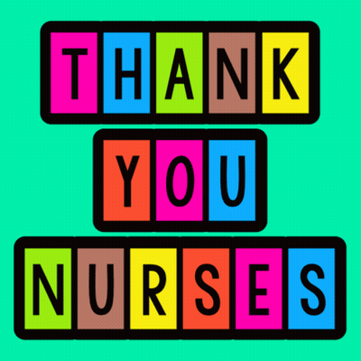 Thank You Nurses Colorful Sign GIF