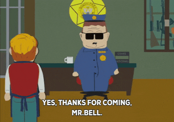 Thank You Officer Barbrady For Coming At Office GIF
