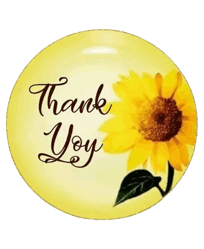 Thank You Plate With Sunflower Sticker