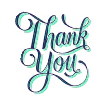 Thank You Sign In Blue And Green Sticker