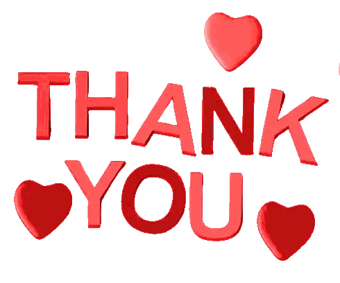 Thank You Sign With Hearts Sticker