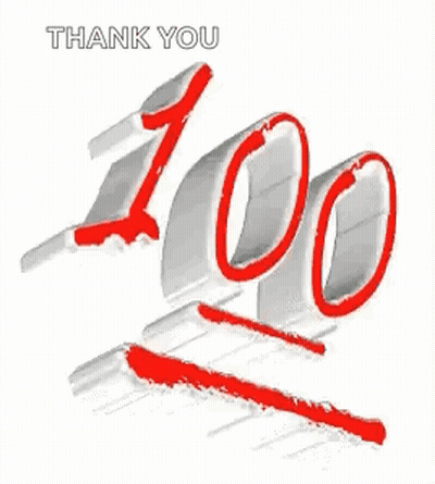 Thank You Sign With Red 100 GIF