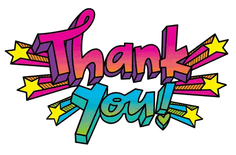 Thank You Sign With Stars Sticker