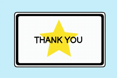 Thank You Sign With Yellow Star GIF
