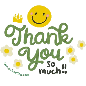 Thank You Smiley Face Sticker