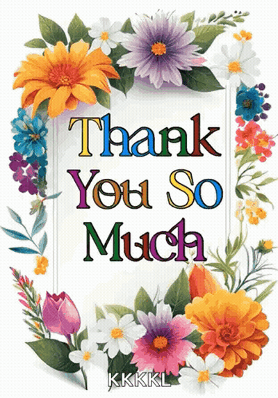 Thank You So Much Card With Flowers GIF