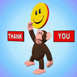Thank You Spinning Monkey Holding Smile Emoji