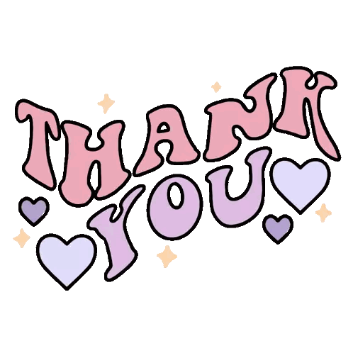 Thank You Surrounded By Hearts And Stars Sticker