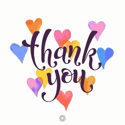 Thank You Surrounded By Watercolor Hearts GIF