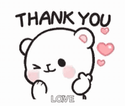 Thank You Teddy Bear Holding Heart GIF