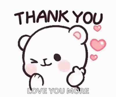 Thank You Teddy Bear With Hearts GIF