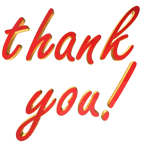 Thank You Text In Red And Gold Sticker