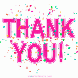 Thank You Thank You Pink Text Confetti GIF