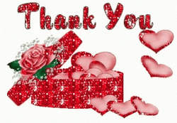 Thank You Valentine's Day Glitter Red Gift GIF