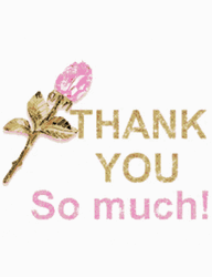 Thank You Very Much Heart Pink Rose GIF
