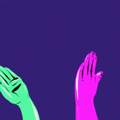 Thank You Volunteers Poster With High Five Hands GIF