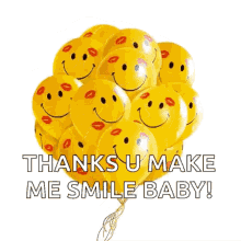 Thank You With Smiling Emoji Balloons GIF
