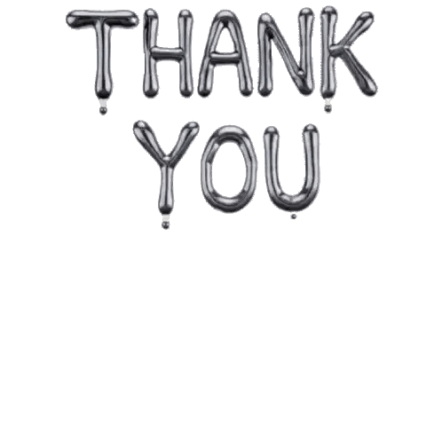 Thank You Word In Silver Sticker