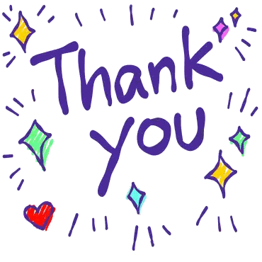 Thank You Word With Hearts And Stars Sticker