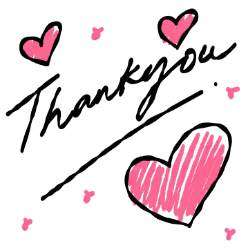 Thank You Word With Pink Hearts Sticker