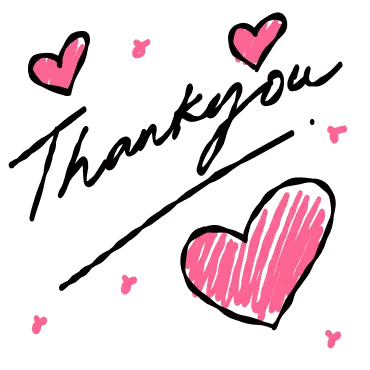 Thank You Word With Pink Hearts Sticker