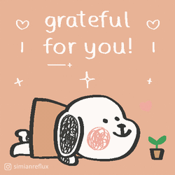 Thankful For You Animated Dog Doodle GIF