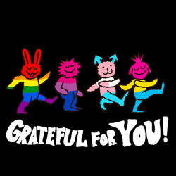 Thankful For You Colorful Cartoon Characters GIF