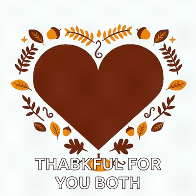 Thankful Heart Surrounded By Leaves GIF