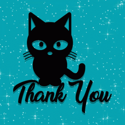 Thanks For Listening Shimmering Black Cat GIF