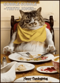 Thanksgiving Cat Gooble Gooble Truth Jones GIF