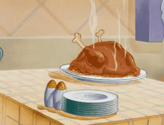 Thanksgiving Cat Jerry Pulled A  Leg GIF