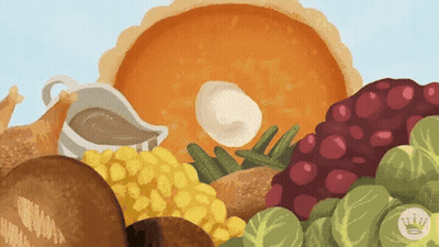 Thanksgiving Dinner With Crown GIF