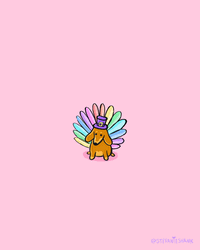 Thanksgiving Dog With Turkey Tail Animation GIF