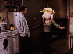 Thanksgiving Funny Monica Turkey Head GIF
