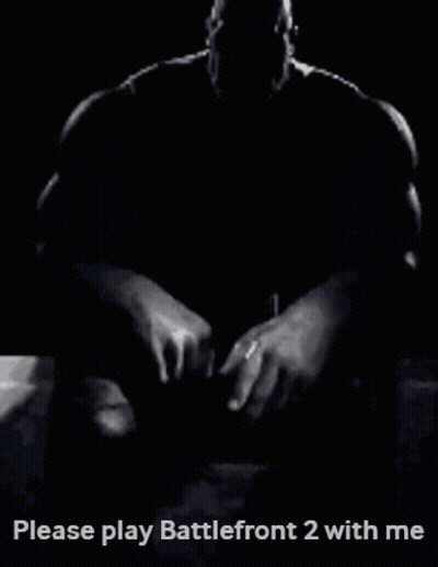 Thanos Black And White Photo Saying Please Play Battlefront 2 With Me GIF