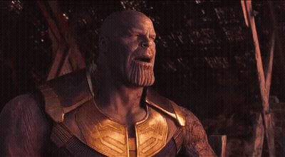 Thanos From The Movie Avengers Infinity War Has A Beard And A Gold Vest GIF