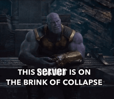 Thanos Holding Glove This Server Is On The Brink Of Collapse GIF