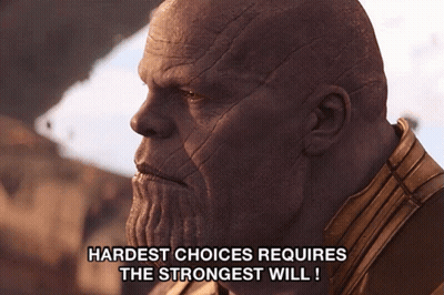 Thanos Infinity War Hardest Choices Require Strongest Will GIF