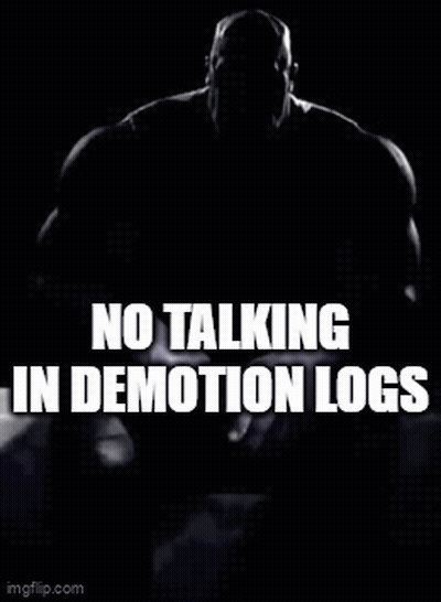 Thanos Says No Talking In Demotion Logs Black And White GIF