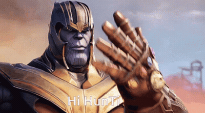 Thanos Wearing Glove Saying Hi Hunti GIF