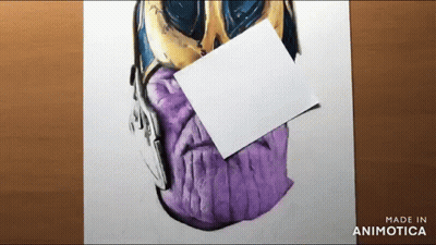 Thanos With Paper Sticking Out Of Mouth GIF