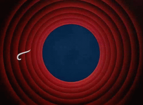That 'S All Folks Written On A Red And Blue Background GIF