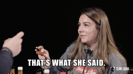 That's What She Said Naughty Brow Raise GIF
