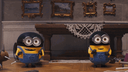 Thats Cute Minions Leaning Right GIF