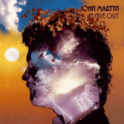 The Album Cover For John Martin 'S Inside Out Features A Man 'S Head With Leaves On It GIF
