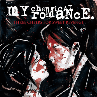 The Album Cover For My Chemical Romance Shows A Man And Woman Kissing GIF