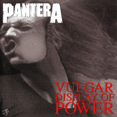 The Album Cover For Pantera 'S Vulgar Display Of Power Features A Man With His Mouth Open GIF