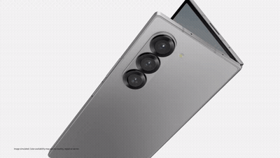 The Back Of A Galaxy Z Fold6 Phone With Three Cameras GIF