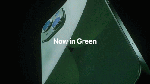 The Back Of A Green Iphone With The Words Now In Green On It GIF
